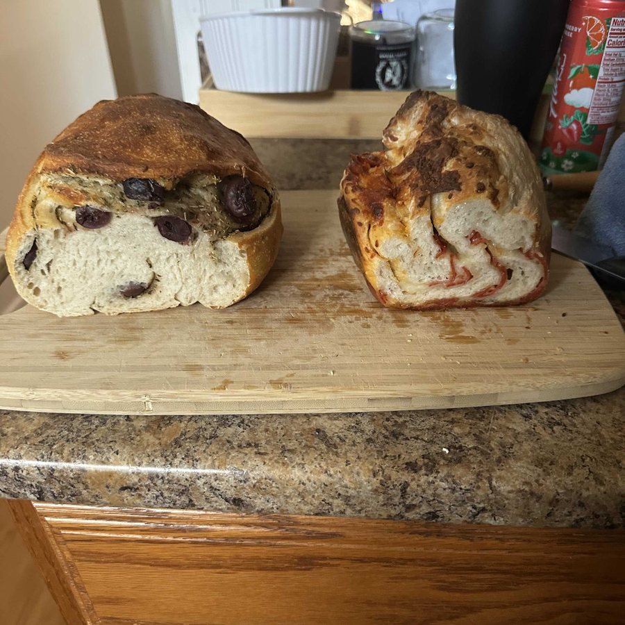 Sourdough bread baked by a customer with Bucky