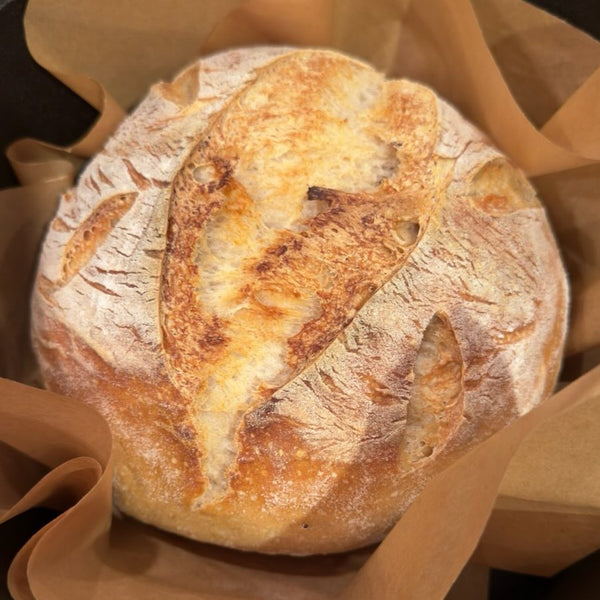 Sourdough bread baked by a customer with Bucky Live