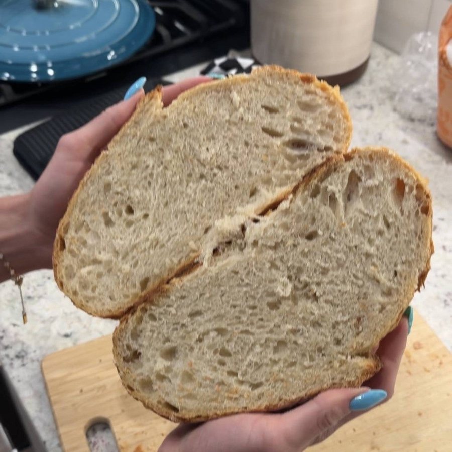 Sourdough bread baked by a customer with Bucky Live