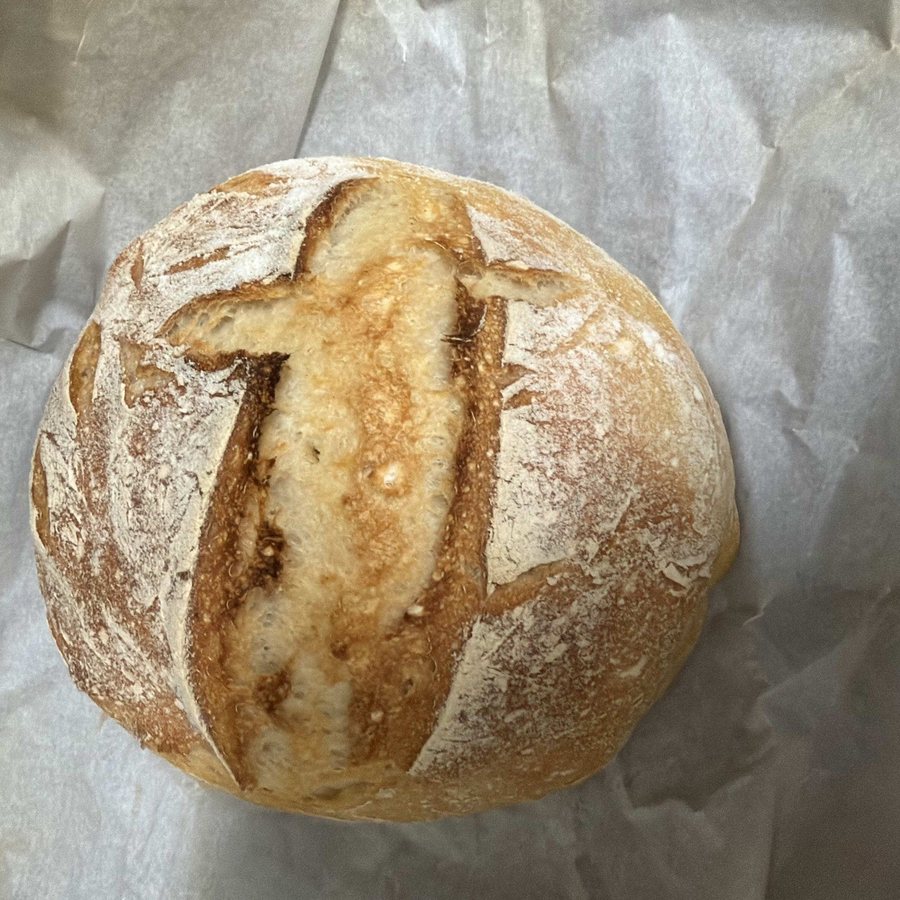 Sourdough bread baked by a customer with Benny