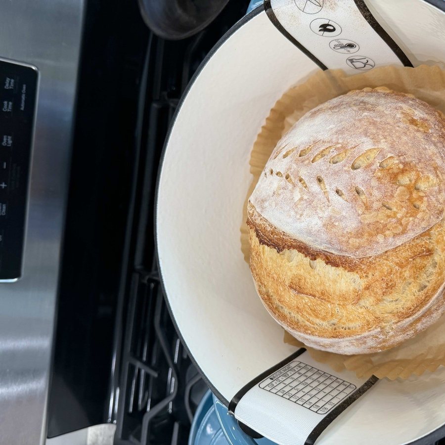 Sourdough bread baked by a customer with Bucky Live